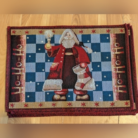 Table runner and 6 placements Santa Ho Ho Ho. tapestry - Picture 5 of 6